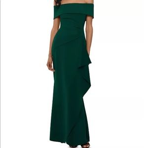Emerald Green Off The Shoulder Gown